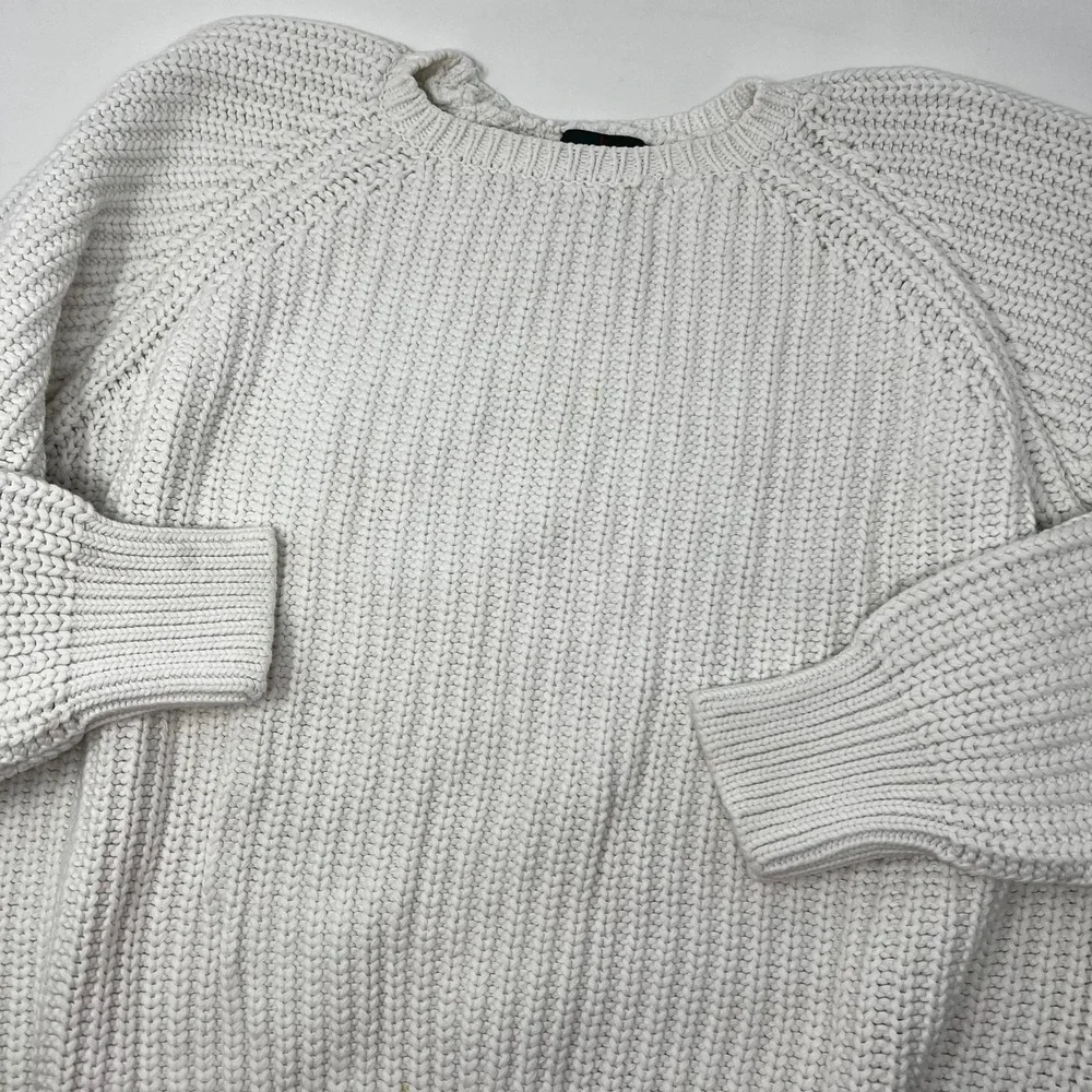 Vintage J.Crew Oarsman Mens XL Heavy Knit Fisherman Sweater Ivory White - Picture 1 of 9
